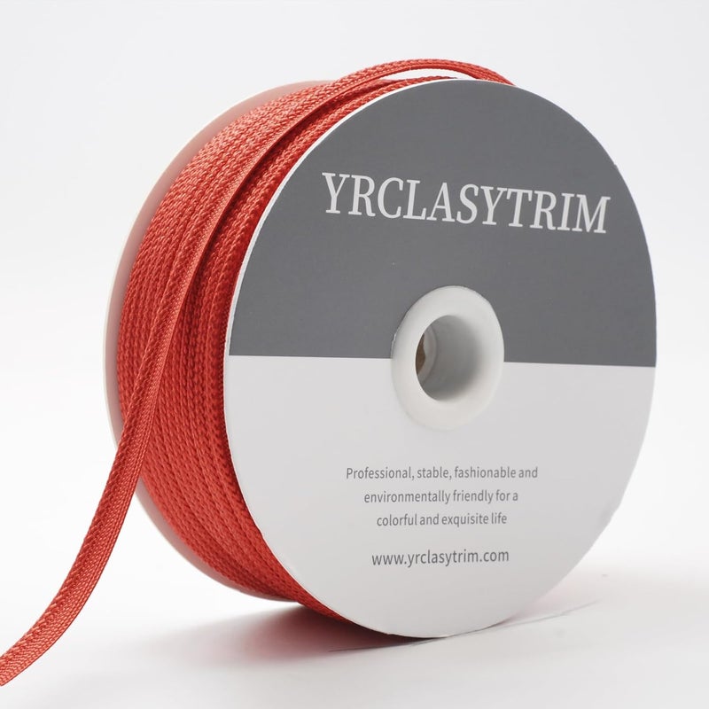 YRCLASYTRIM 0.35inch,(55Yards) Sewing Piping Trim,Shining Polyesterter Cord Trim,for Sewing Clothing,Hometextile, Decoration DIY Crafts Edge Piping Embellishments,30Colour (Tomato) - Image 3